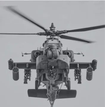 Helicopter in flight