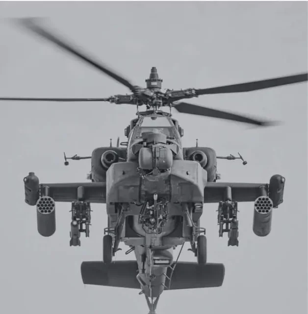 Helicopter in flight