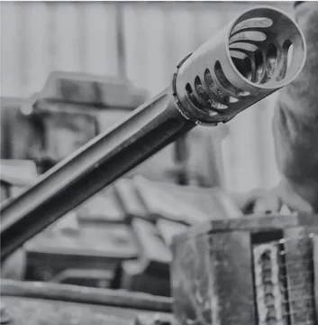close up of the barrel of a weapon