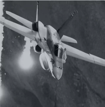 Fighter pilot shooting a missile