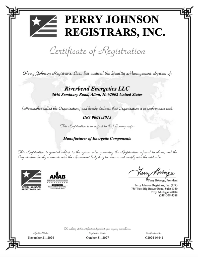 Riverbend Certificate